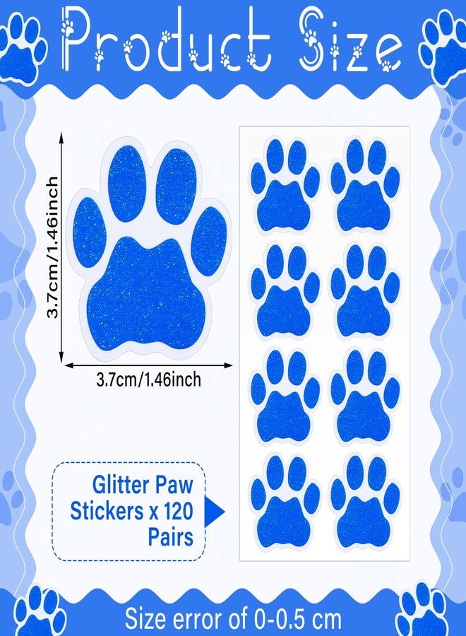 Fullhawl 120 Pairs Blue Eye Black Bulk Tiger Paw Football Stickers Sport Glitter Eyeblack Sticker Team Spirit Accessories for University College Game Day Sports Fans Themed Party Supplies - Image 2